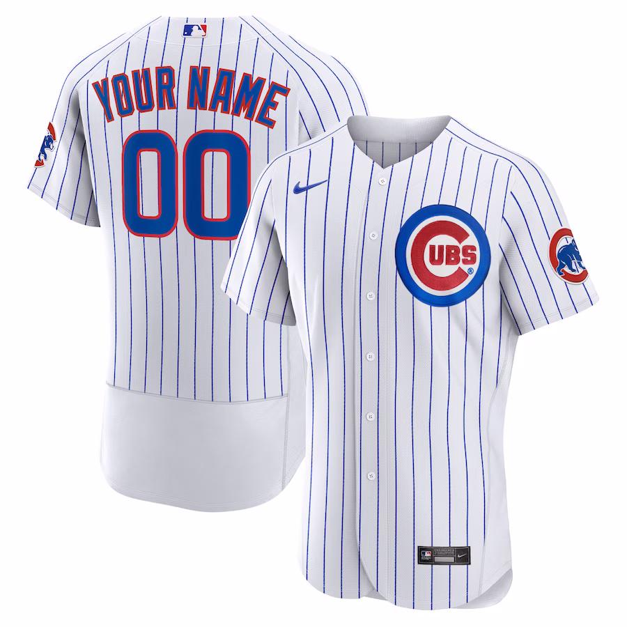 Men's Chicago Cubs Nike White Home Authentic Custom Jersey - Jersey