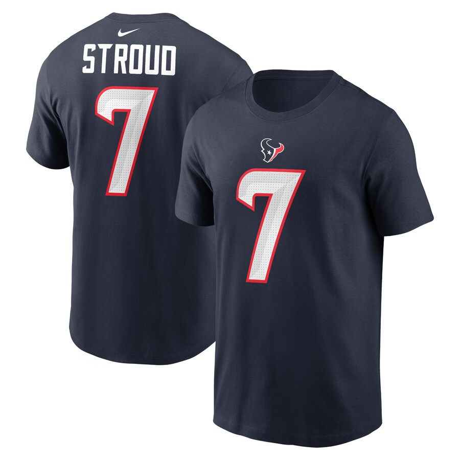 Youth Houston Texans C.J. Stroud Navy Nike Player Name & Number T-Shirt - Jersey