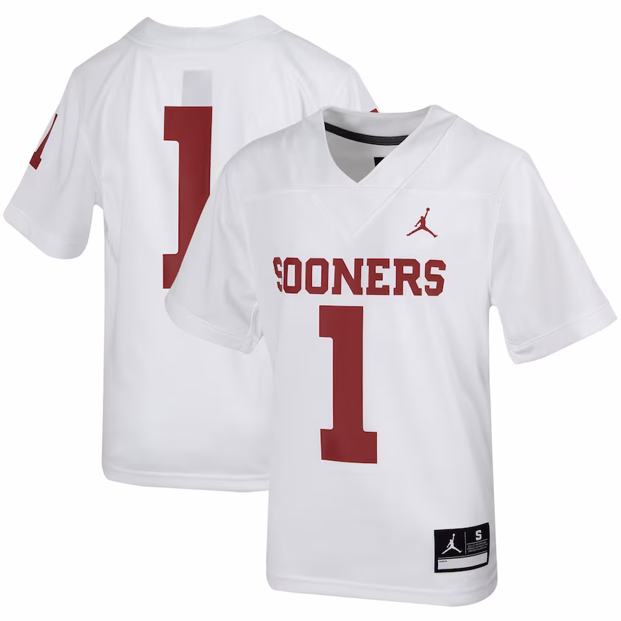 #1 Oklahoma Sooners Jordan Brand Youth Untouchable Football Jersey - White - Jersey