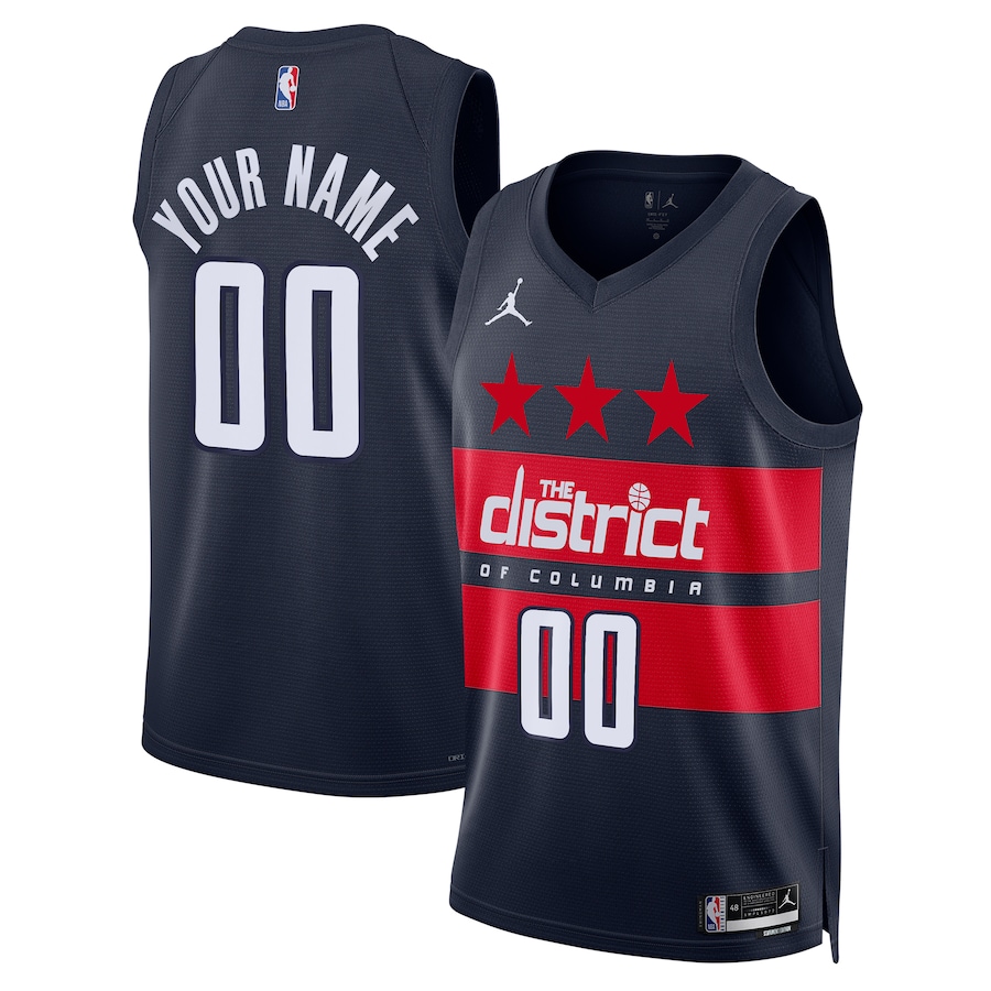 Unisex Washington Wizards Jordan Brand Navy 2024/25 Custom Swingman Jersey - Statement Edition - Jersey