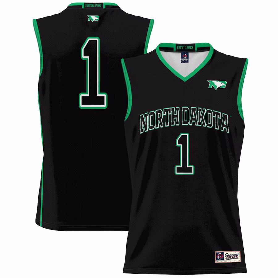 #1 North Dakota GameDay Greats Youth Lightweight Basketball Fashion Jersey - Black - Jersey