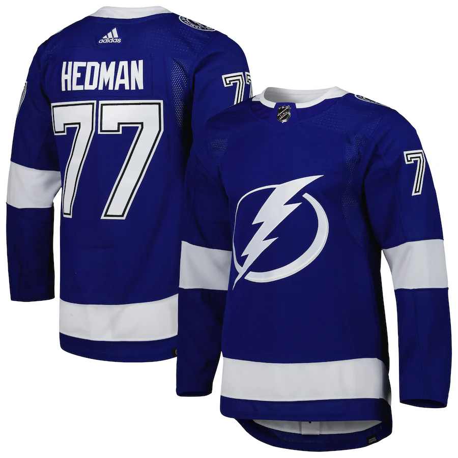 Men's Tampa Bay Lightning Victor Hedman adidas Blue Home Primegreen Authentic Player Jersey - Jersey
