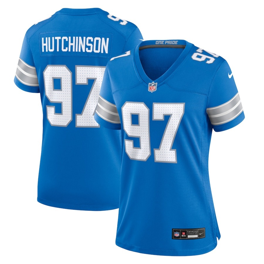 Women's Detroit Lions Aidan Hutchinson Nike Blue Game Jersey - Jersey