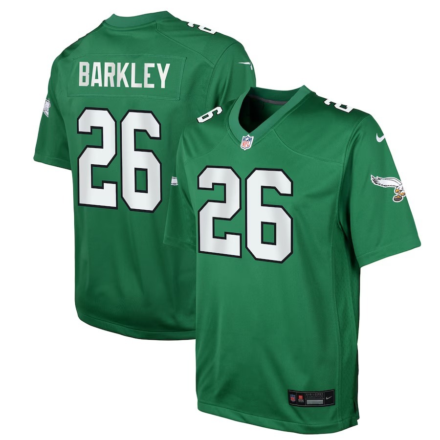 Youth Philadelphia Eagles Saquon Barkley Nike Kelly Green Alternate Game Player Jersey - Jersey