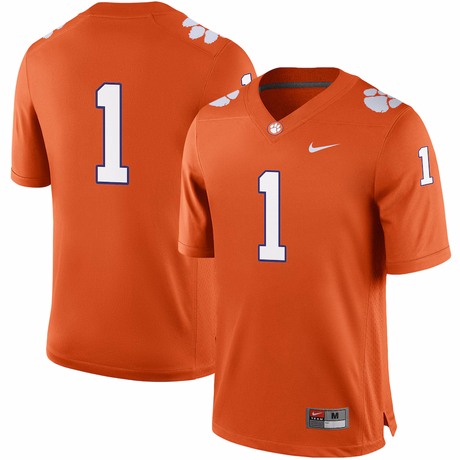#1 Clemson Tigers Nike Football Game Jersey - Orange - Jersey