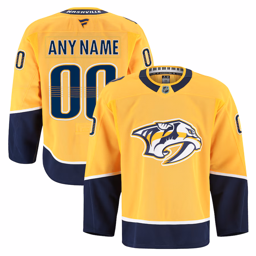 Men's Nashville Predators Fanatics Gold Home Authentic Pro Custom Jersey - Jersey