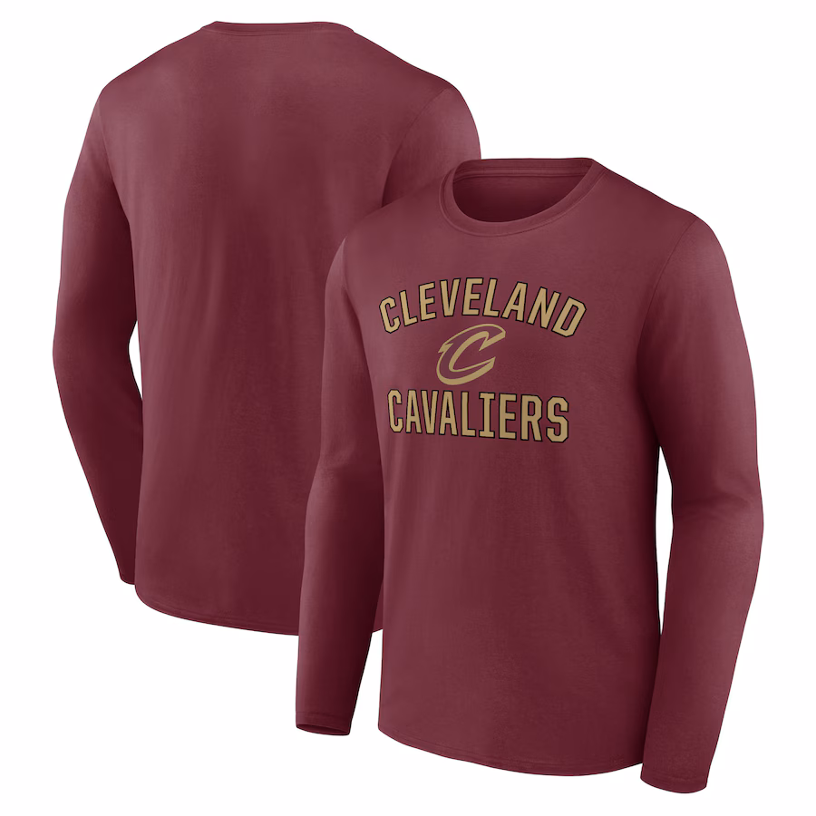 Men's Cleveland Cavaliers Wine Victory Arch Team Long Sleeve T-Shirt - Jersey