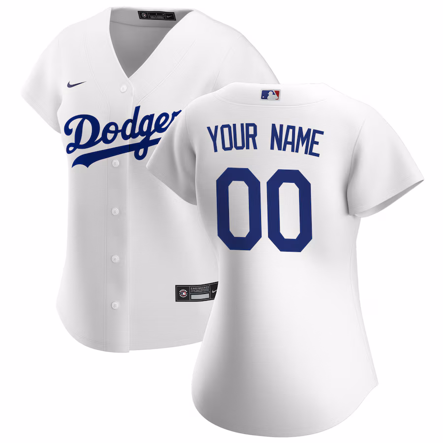 Women's Los Angeles Dodgers Nike White Home Replica Custom Jersey - Jersey
