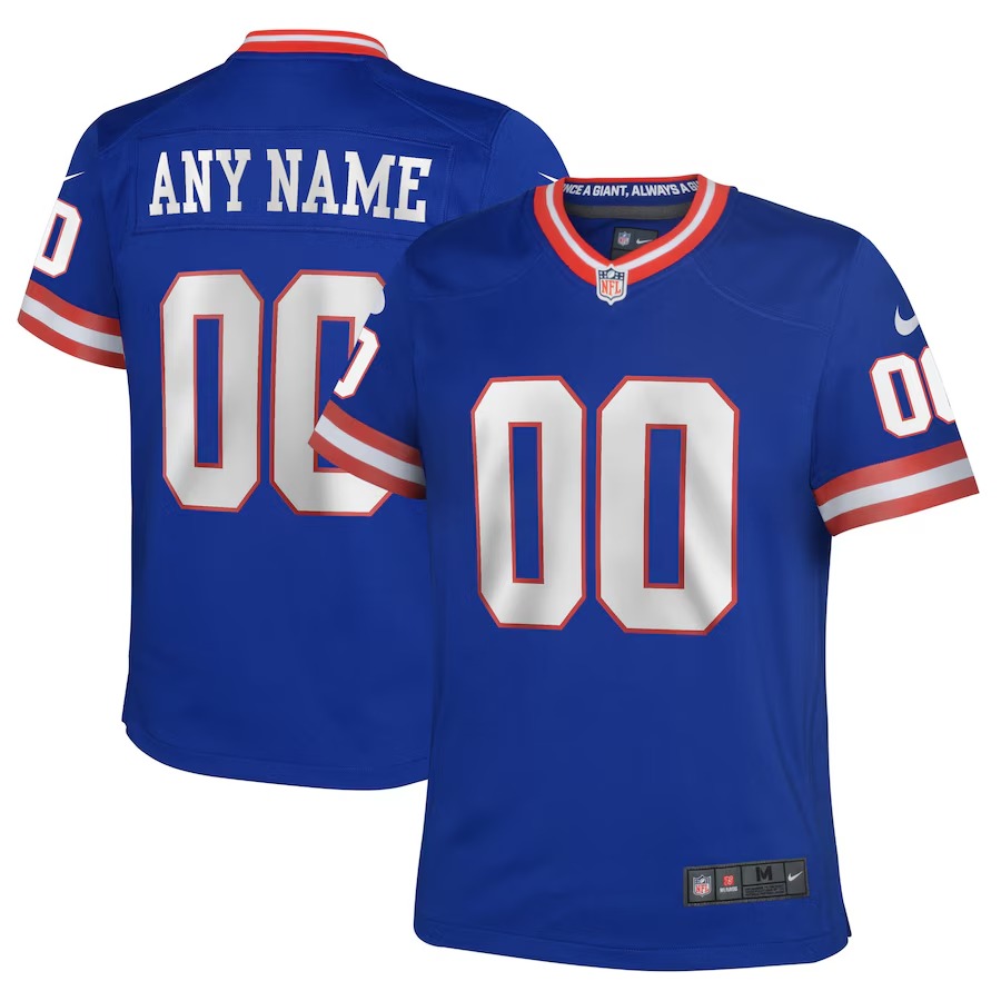 Youth New York Giants Nike Royal Classic Custom Game Jersey - Jersey
