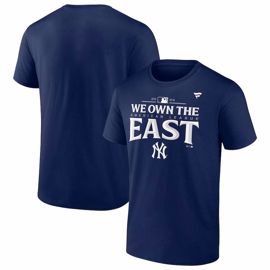 Men's New York Yankees Fanatics Navy 2024 AL East Division Champions Locker Room T-Shirt - Jersey