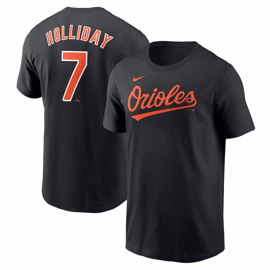 Youth Baltimore Orioles Jackson Holliday Nike Black Fuse Name & Number T-Shirt - Jersey