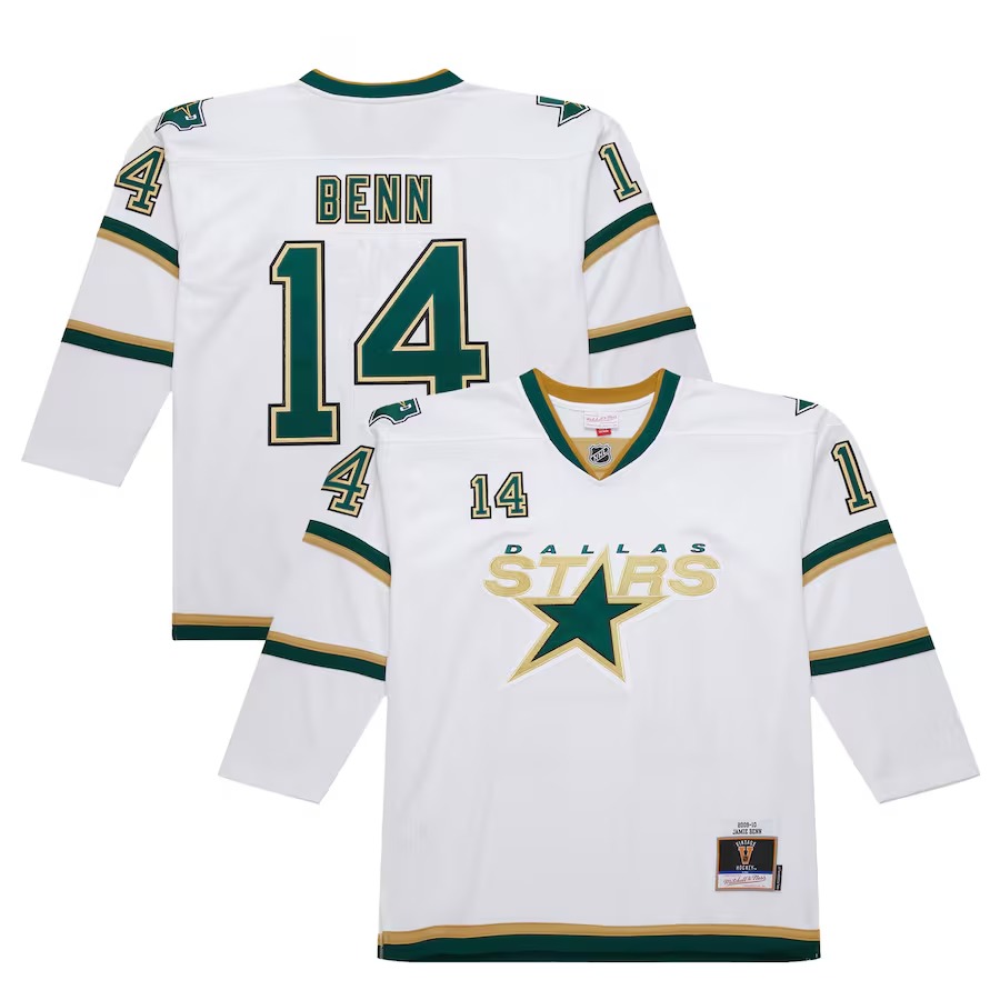 Men's Dallas Stars Jamie Benn White 2009-10 Power Play Jersey - Jersey