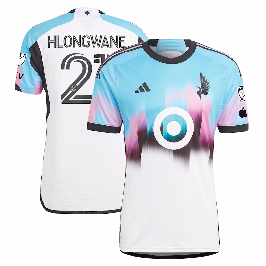 Men's Minnesota United FC Bongokuhle Hlongwane adidas White 2023 The Northern Lights Kit Authentic Jersey - Jersey