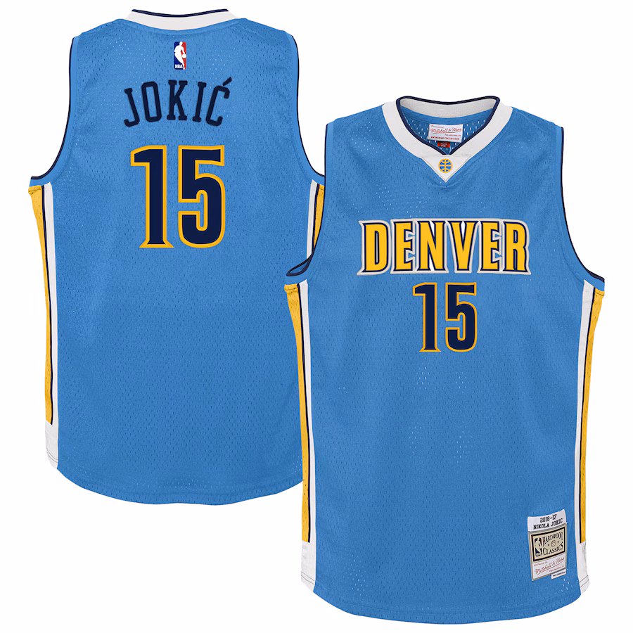 Youth Denver Nuggets Nikola Jokic Mitchell & Ness Light Blue 2016/17 Hardwood Classics Swingman Jersey - Jersey