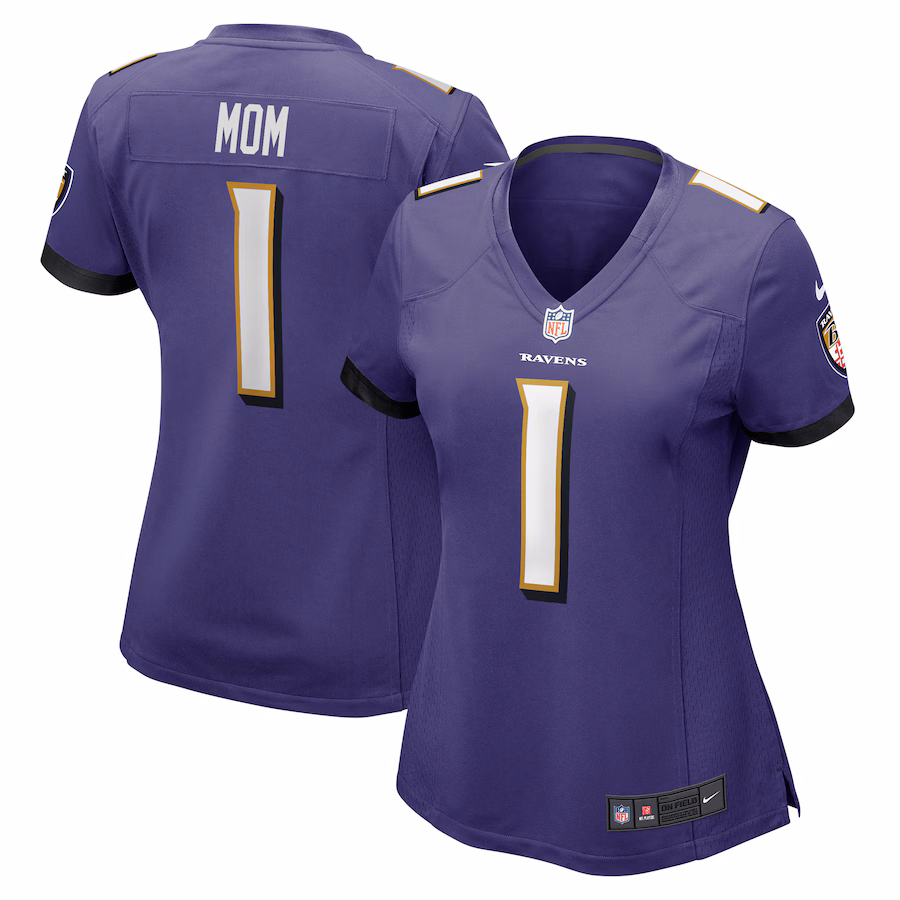 Women's Baltimore Ravens Number 1 Mom Nike Purple Game Jersey - Jersey