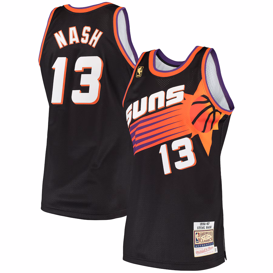 Men's Phoenix Suns Steve Nash Mitchell & Ness Black 1996/97 Hardwood Classics Authentic Jersey - Jersey