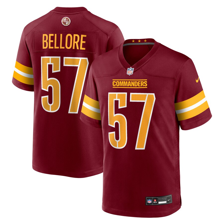 Men's Washington Commanders Nick Bellore Nike Burgundy Team Game Jersey - Jersey