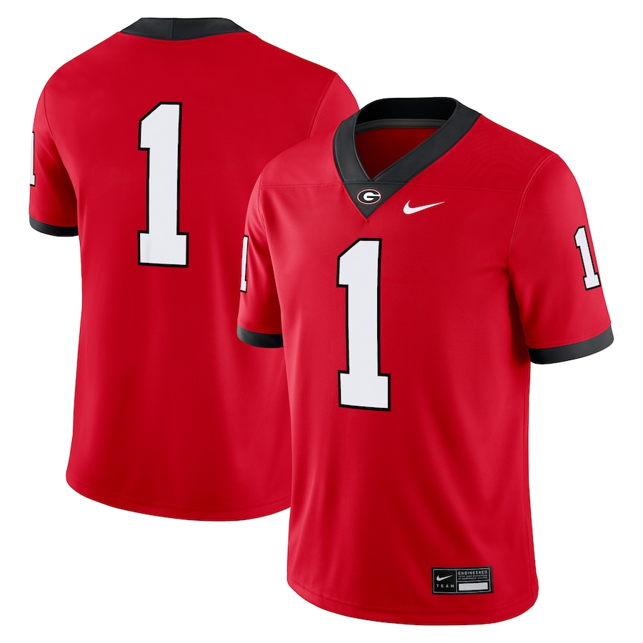 Men's Nike #1 Red Georgia Bulldogs Game Jersey - Jersey