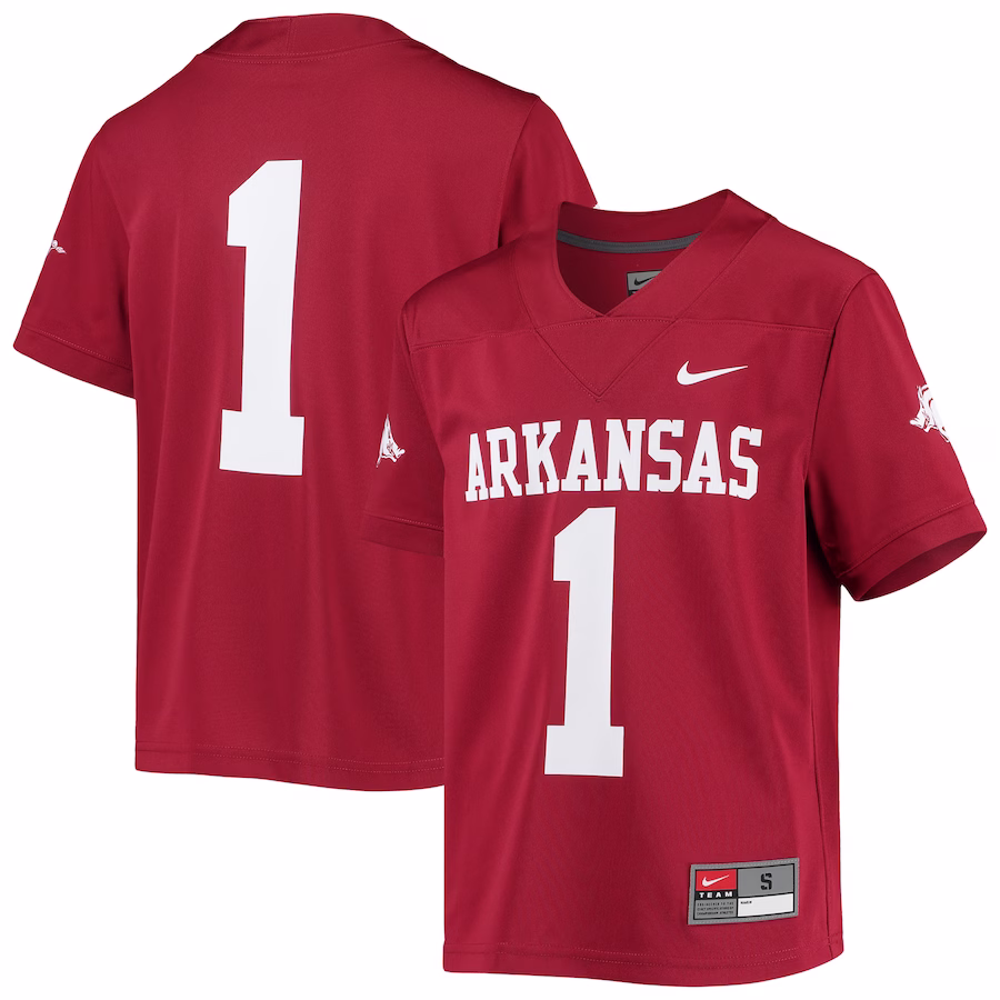 #1 Arkansas Razorbacks Nike Youth Untouchable Football Jersey - Cardinal - Jersey