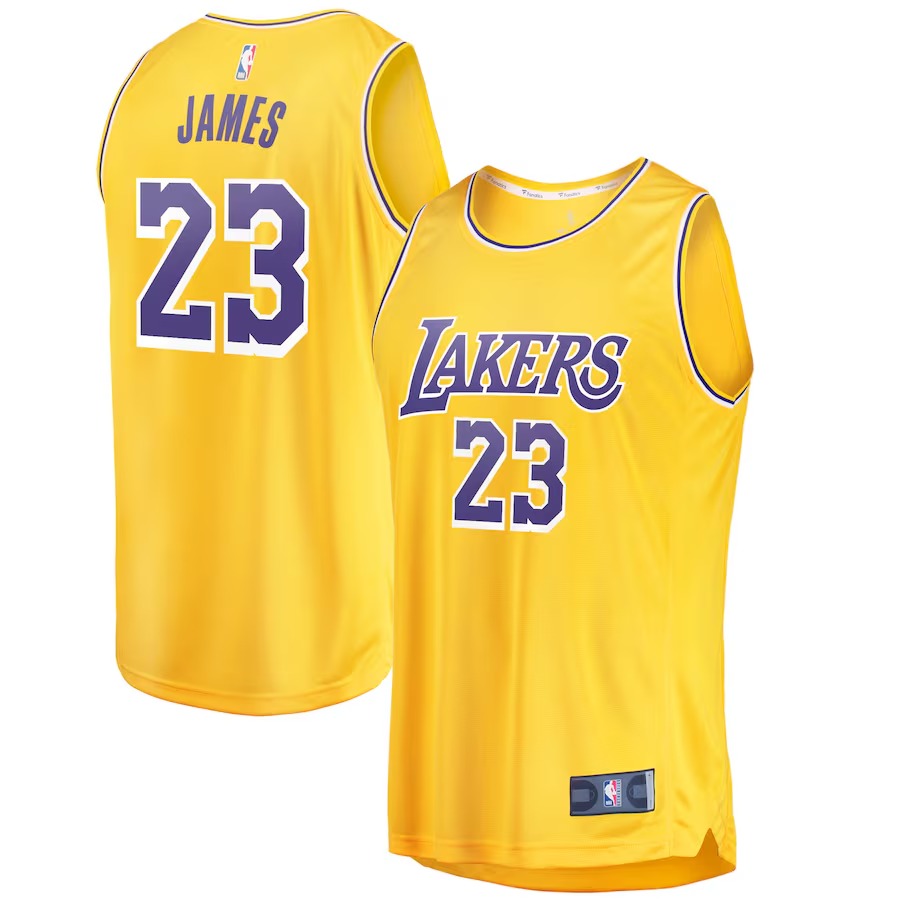 Men's Los Angeles Lakers LeBron James Fanatics Gold Fast Break Replica Player Jersey - Icon Edition - Jersey