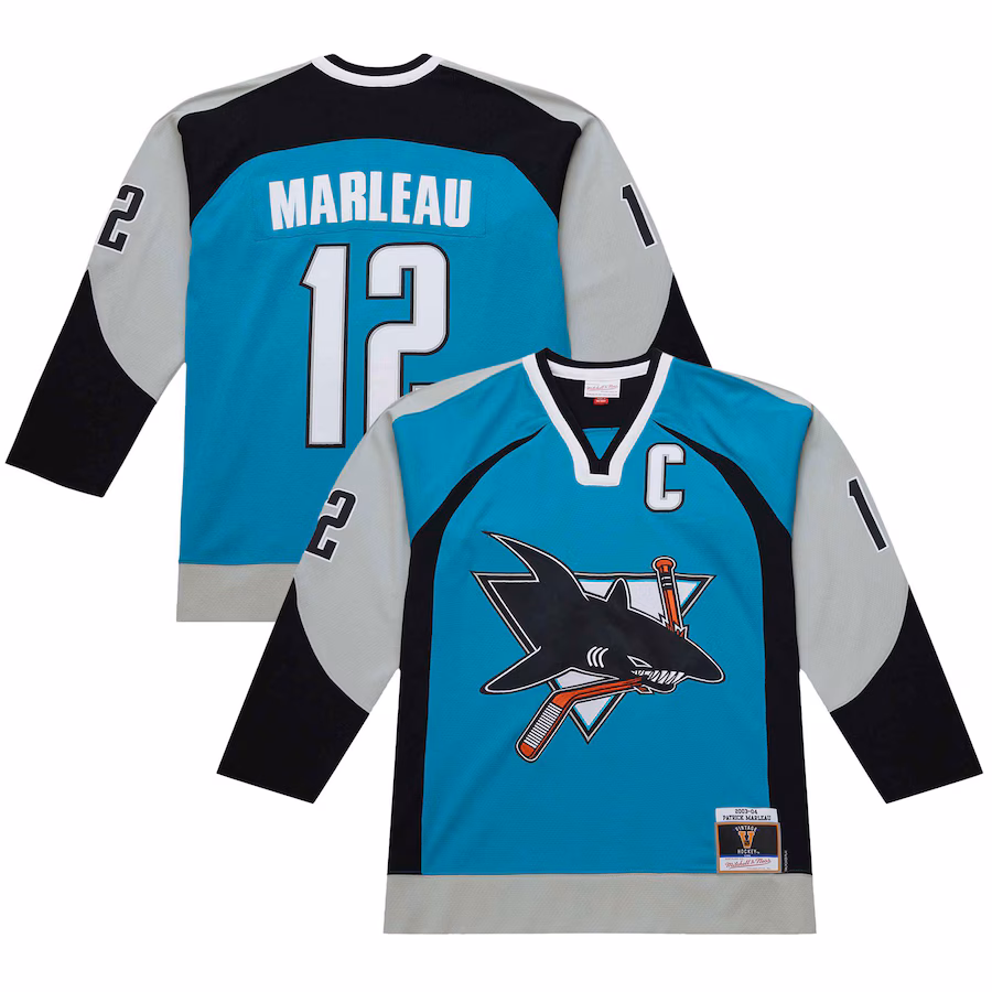Men's San Jose Sharks Patrick Marleau Teal 2003-04 Power Play Jersey - Jersey