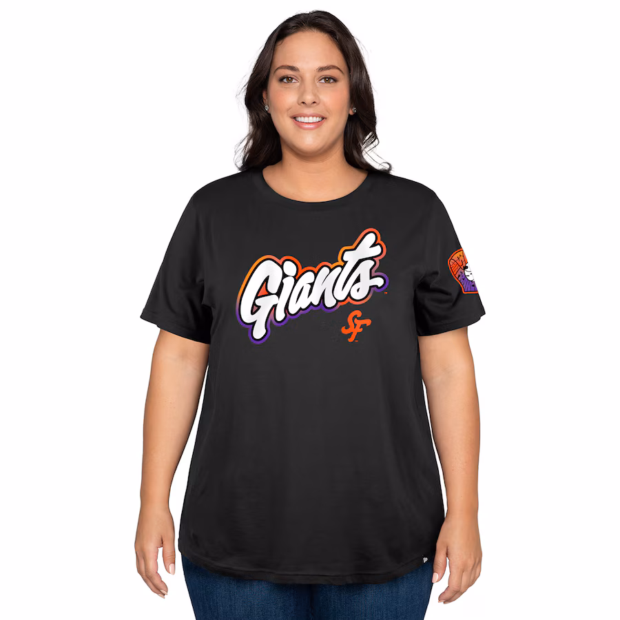 Women's San Francisco Giants New Era Black 2025 City Connect Plus Size T-Shirt - Jersey