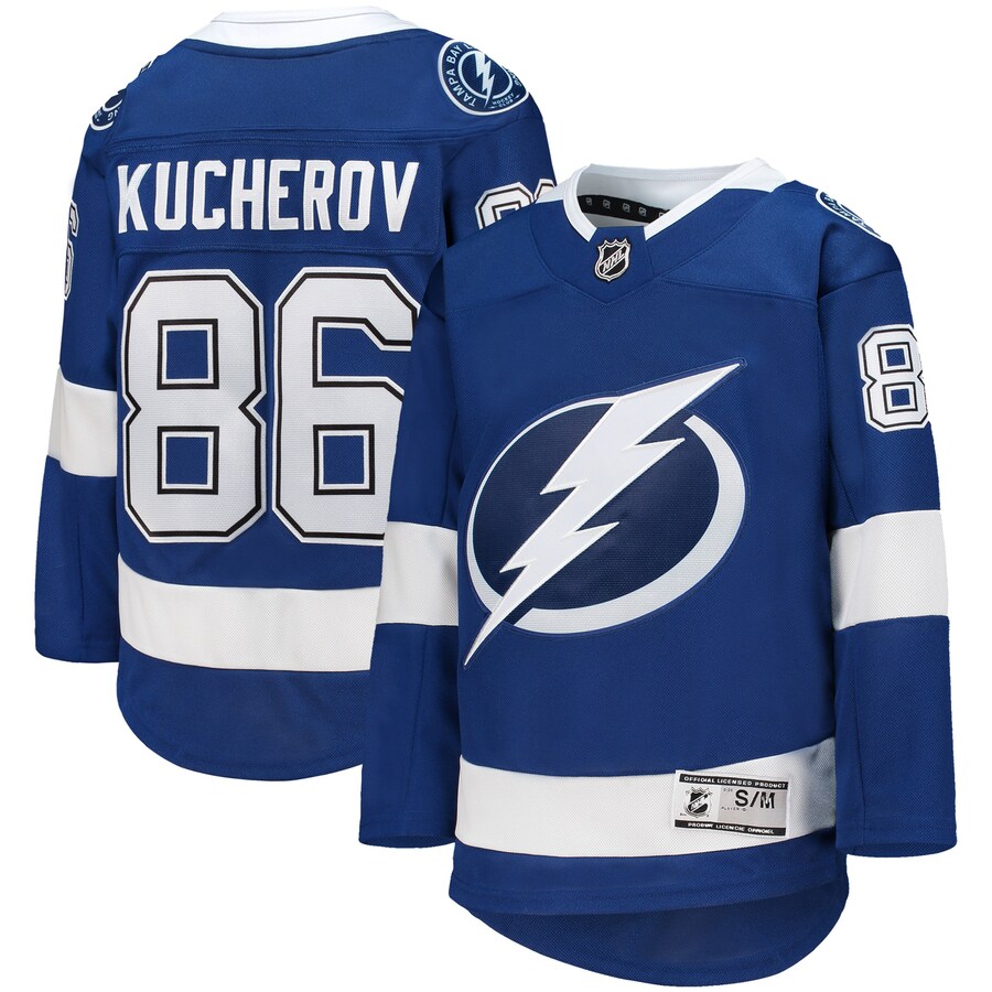Youth Tampa Bay Lightning Nikita Kucherov Blue Home Premier Player Jersey - Jersey
