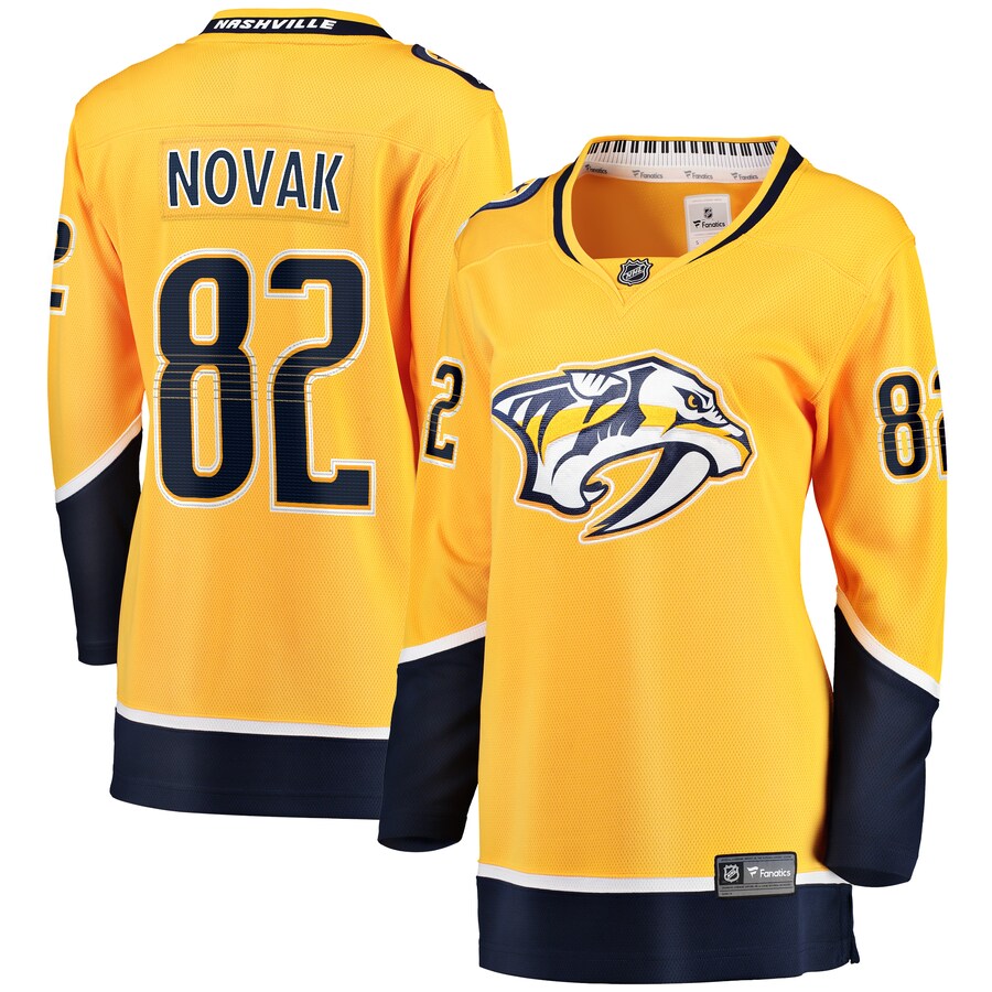 Women's Nashville Predators Tommy Novak Fanatics Branded Gold Home Breakaway Player Jersey - Jersey