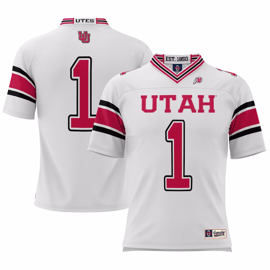 #1 Utah Utes GameDay Greats Youth Football Jersey - White - Jersey