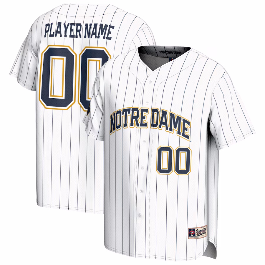 Notre Dame Fighting Irish GameDay Greats Youth NIL Pick-A-Player Baseball Lightweight Jersey - White - Jersey