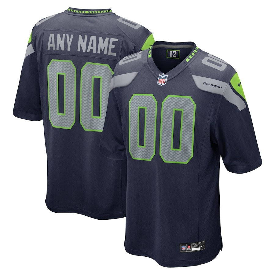 Men's Seattle Seahawks  Nike College Navy Custom Game Jersey - Jersey