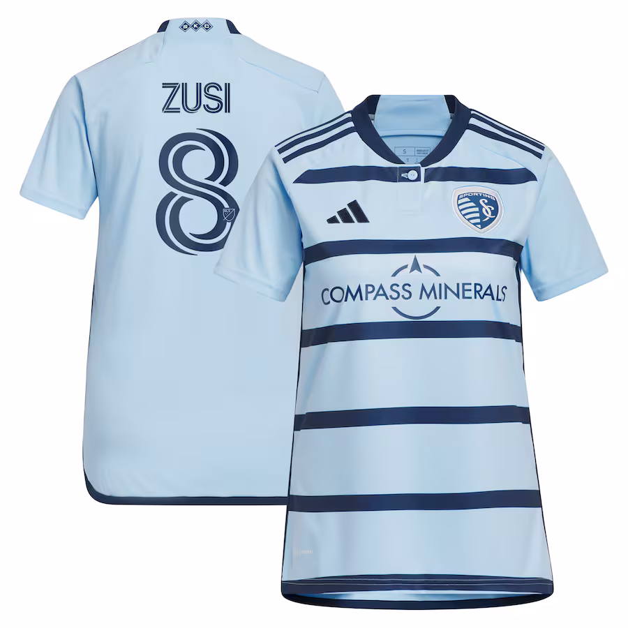 Women's Sporting Kansas City Graham Zusi adidas Light Blue 2023 Hoops 4.0 Replica Player Jersey - Jersey