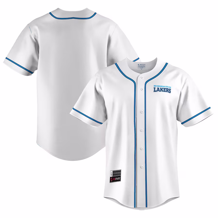 Mid Michigan College GameDay Greats Lightweight Baseball Jersey - White - Jersey