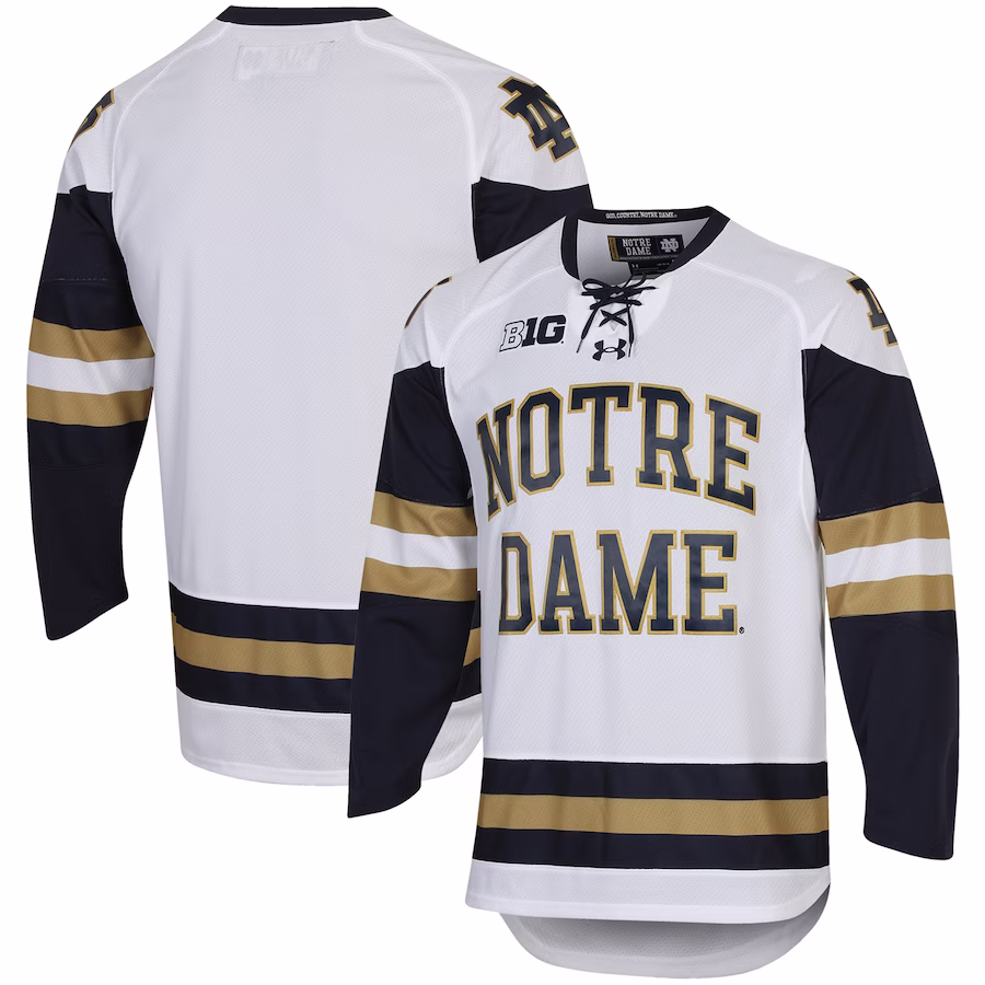 Notre Dame Fighting Irish Under Armour UA Replica Hockey Jersey - White - Jersey