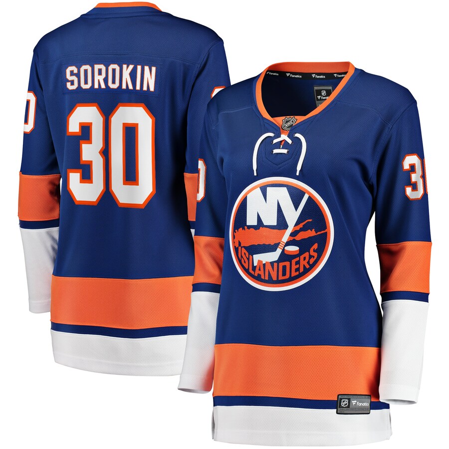 Women's New York Islanders Ilya Sorokin Fanatics Branded Royal Home Breakaway Player Jersey - Jersey