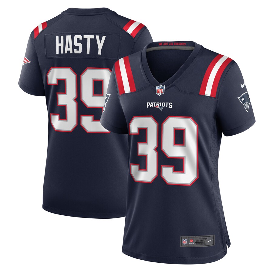 Women's New England Patriots Jamycal Hasty Nike  Navy Team Game Jersey - Jersey
