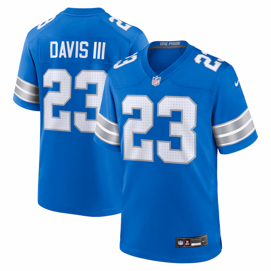 Men's Detroit Lions Carlton Davis III Nike  Blue Game Jersey - Jersey