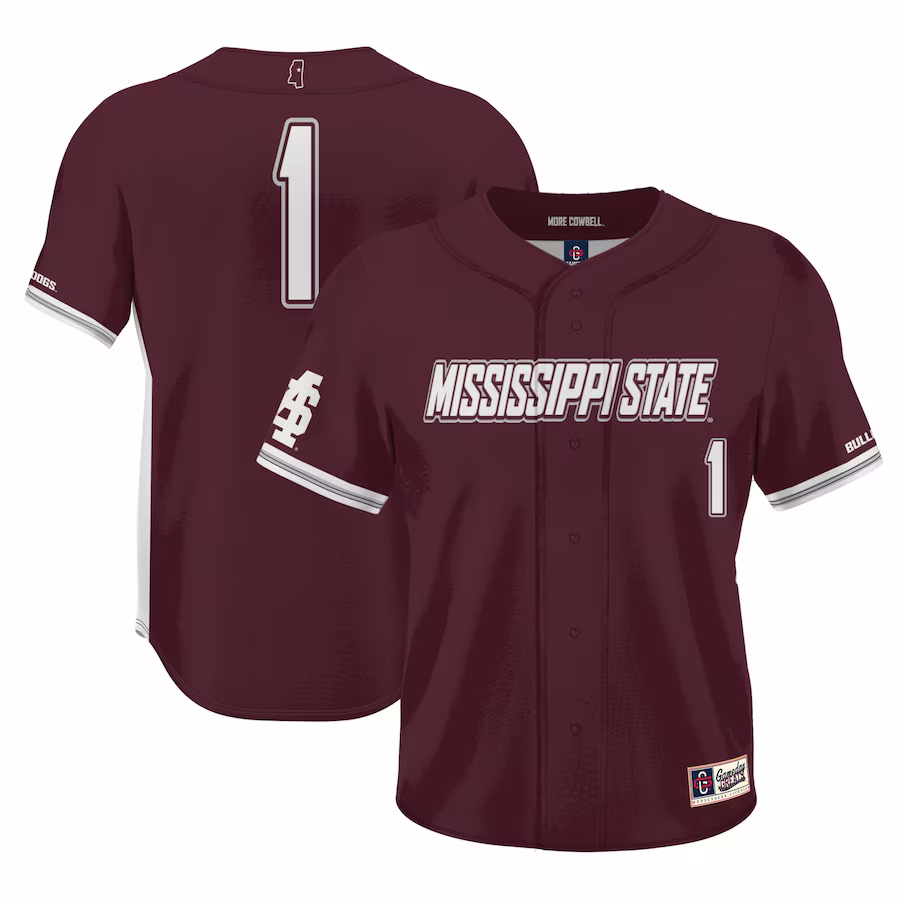 #1 Mississippi State Bulldogs GameDay Greats Youth Lightweight Baseball Jersey - Maroon - Jersey