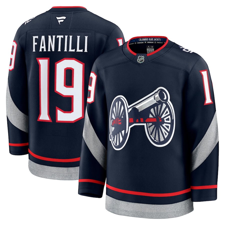 Men's Columbus Blue Jackets Adam Fantilli Fanatics Navy 2025 NHL Stadium Series Premium Player Jersey - Jersey
