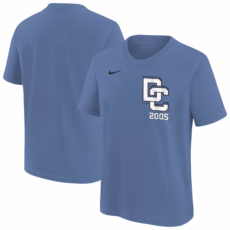 Youth Washington Nationals Nike Blue 2025 City Connect Wordmark T-Shirt - Jersey