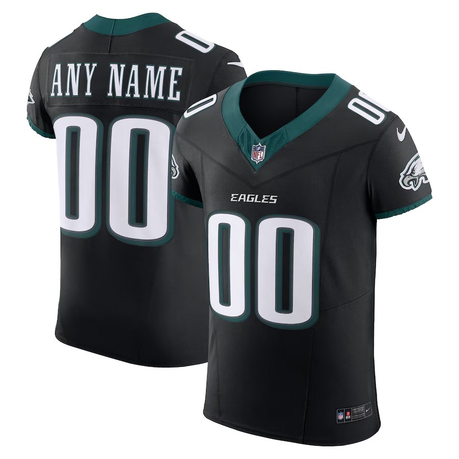 Men's Philadelphia Eagles Nike  Black Alternate Vapor F.U.S.E. Elite Custom Jersey - Jersey
