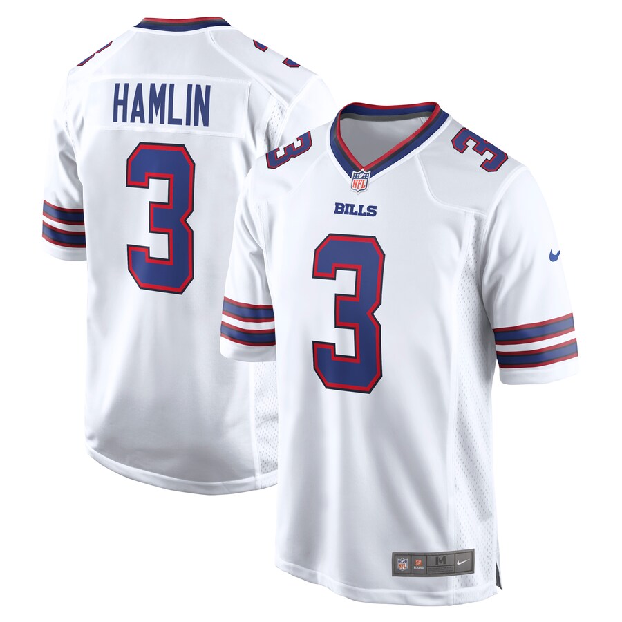 Men's Buffalo Bills Damar Hamlin Nike White  Game Jersey - Jersey