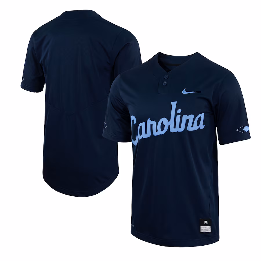 Men's Nike Navy North Carolina Tar Heels Two-Button Replica Baseball Jersey - Jersey