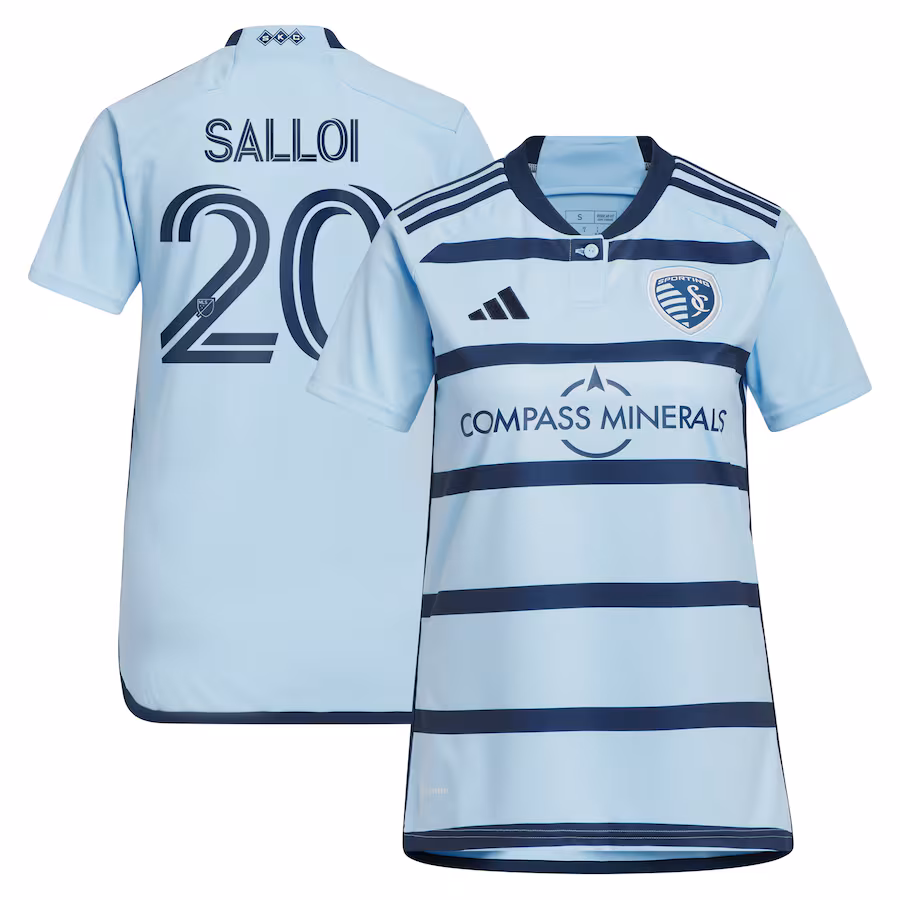 Women's Sporting Kansas City Daniel Salloi adidas Light Blue 2023 Hoops 4.0 Replica Player Jersey - Jersey