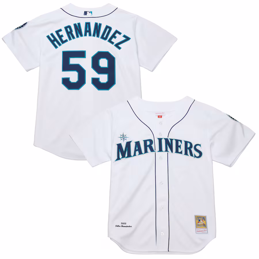 Men's Seattle Mariners Felix Hernandez Mitchell & Ness White Cooperstown Collection Authentic Jersey - Jersey