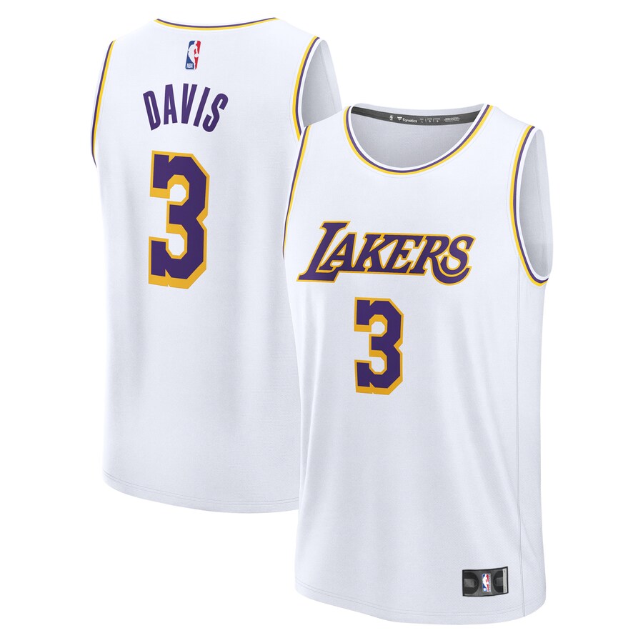 Men's Los Angeles Lakers Anthony Davis Fanatics White Fast Break Replica Player Jersey - Association Edition - Jersey