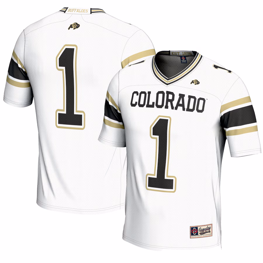 Youth GameDay Greats #1 White Colorado Buffaloes Endzone Football Jersey - Jersey