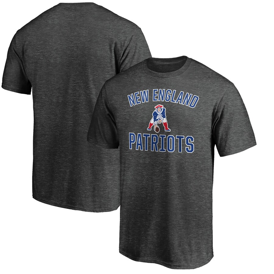 Men's New England Patriots Fanatics Heather Charcoal Victory Arch T-Shirt - Jersey