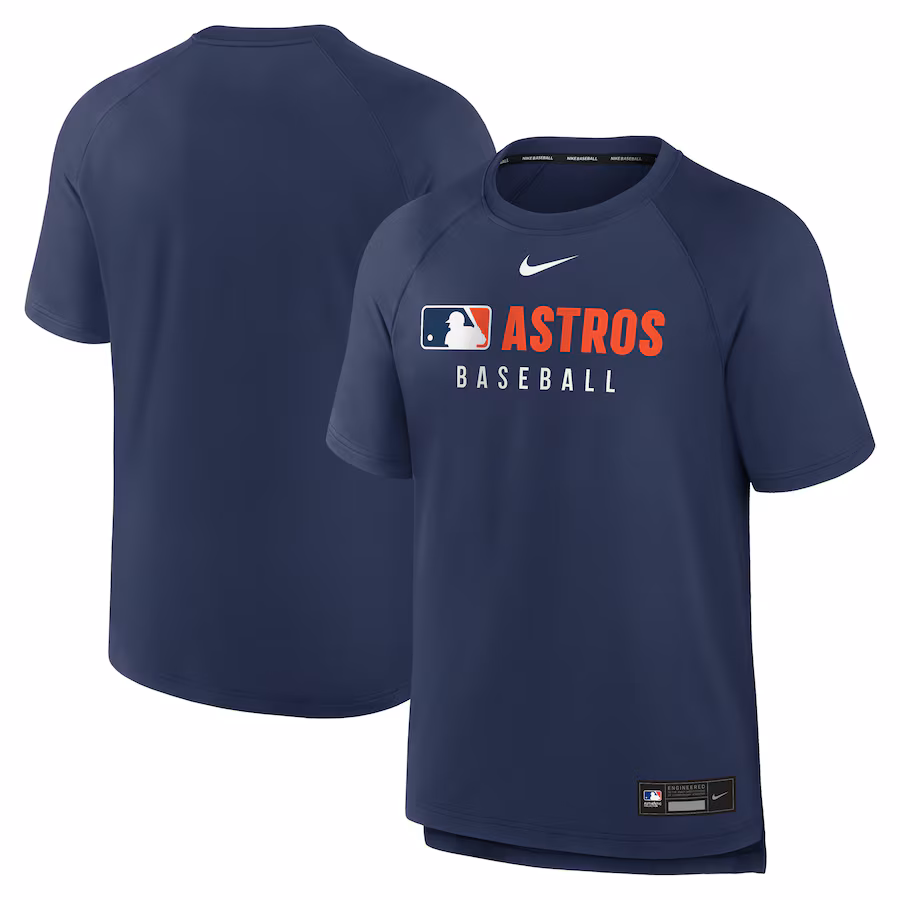 Men's Houston Astros Nike Navy Authentic Collection Pregame Raglan Performance T-Shirt - Jersey