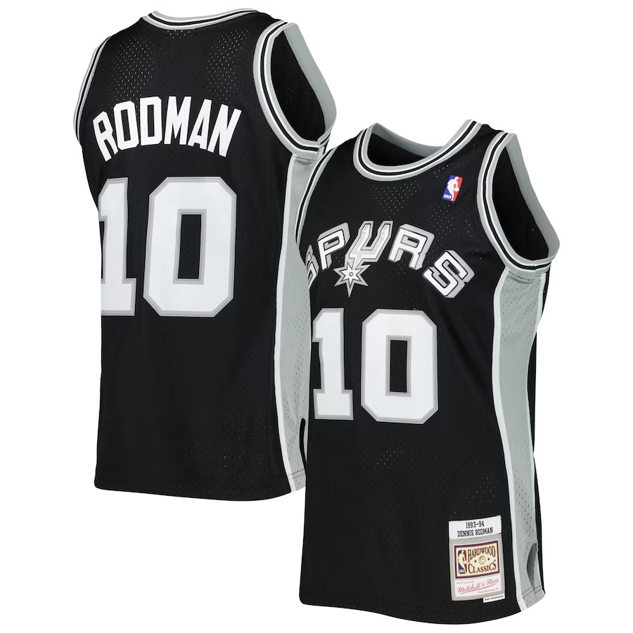 Men's San Antonio Spurs Dennis Rodman Mitchell & Ness Black 2001/02 Hardwood Classics Swingman Jersey - Jersey